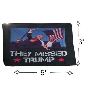 "They Missed" Trump Tapestry Flag